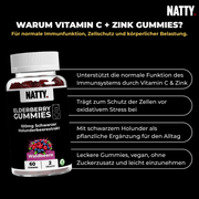 Vitamin C + Zink + Holunder Gummies - 60 Stück