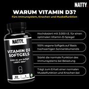 Vitamin D3 3000 IE Softgels - 60 Stück